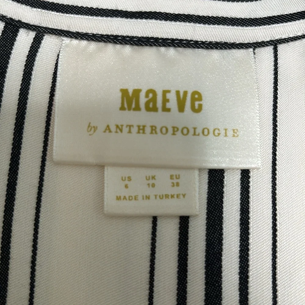 NWT Maeve by Anthropologie Striped Midi Dress Sleeveless Button down Size 6 - Picture 3 of 13